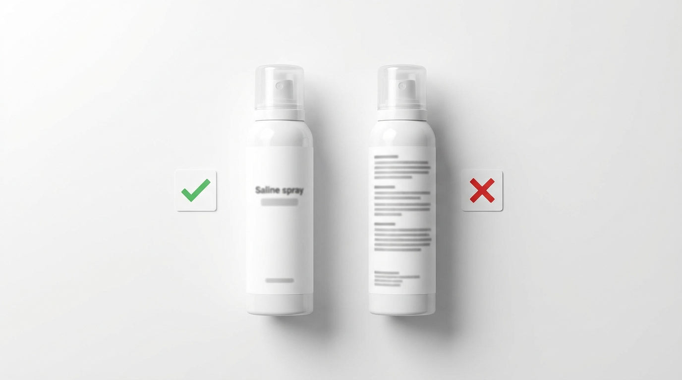Two saline spray bottles for piercing aftercare — comparing wound wash options