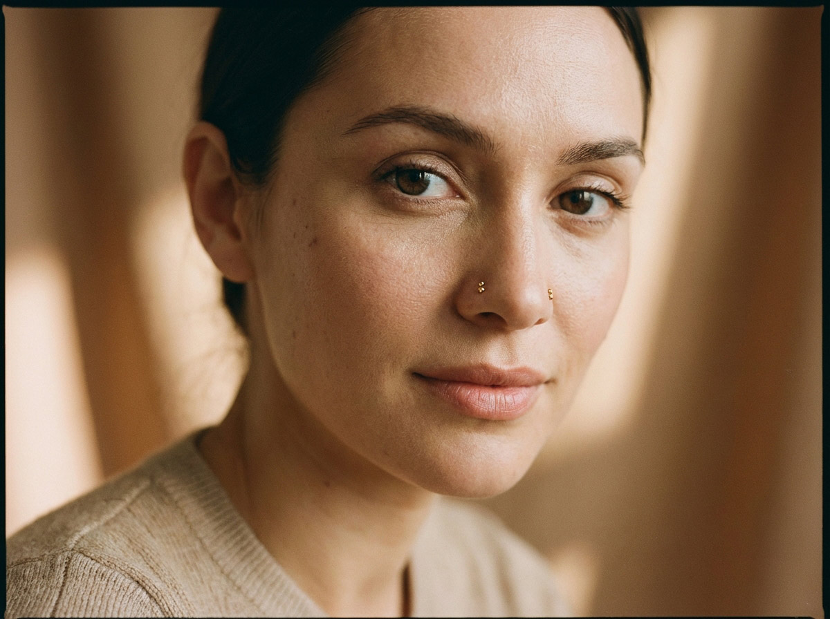 Woman's face with nostril piercing — complete nose piercing guide 2025