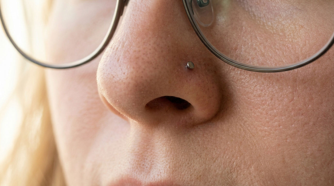 Woman's nose piercing — nostril aftercare tips